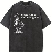 Serious Goose Vintage Washed T-Shirt in Black