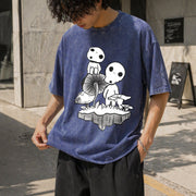 Spirited Away Studio Ghibli Vintage Washed T-Shirt in Blue