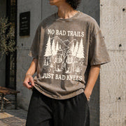 No Bad Trails Just Bad Knees Vintage Washed T-Shirt in Brown