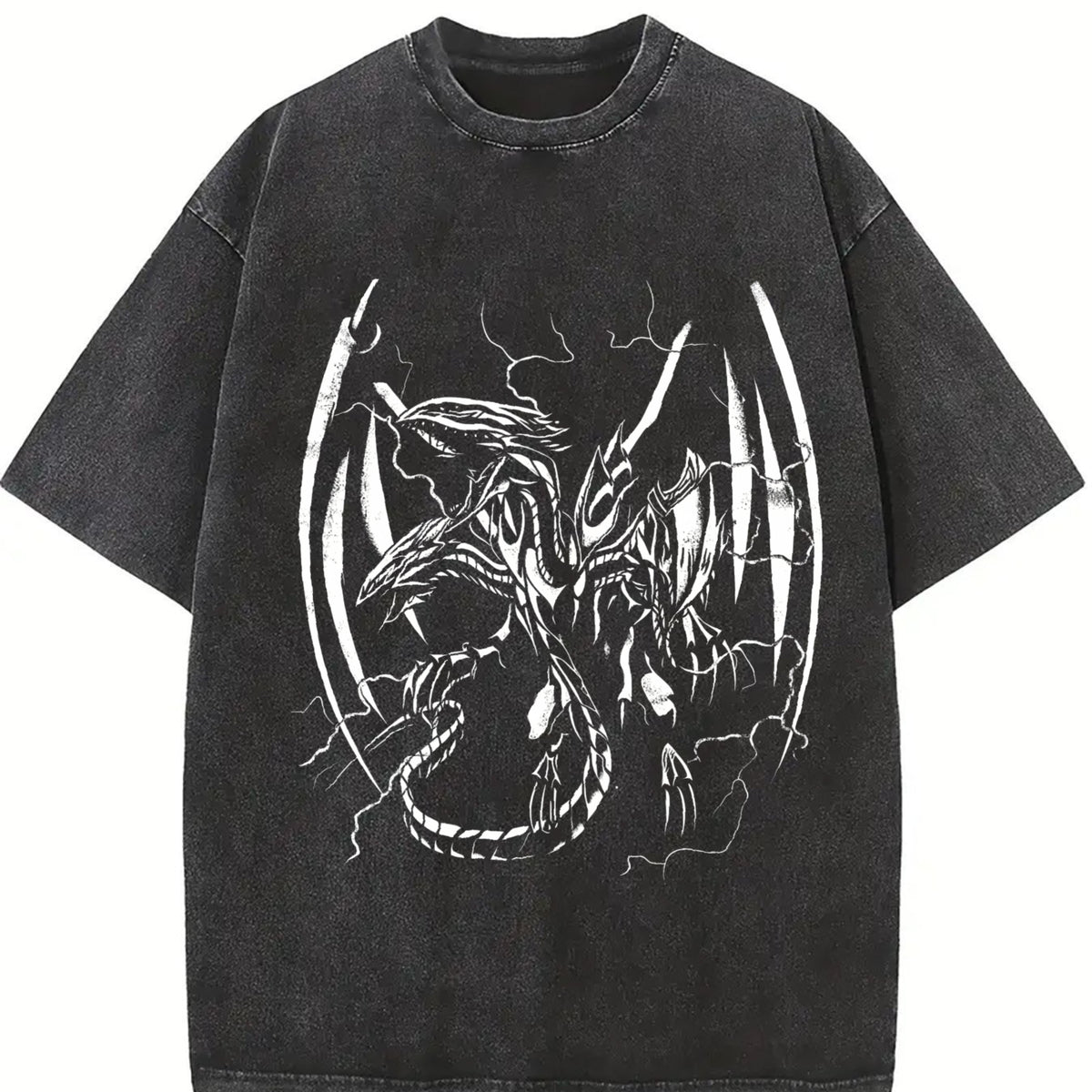 Y2k Blue Eye Cybersigilism Vintage Washed T-Shirt in Black