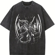Y2k Blue Eye Cybersigilism Vintage Washed T-Shirt in Black