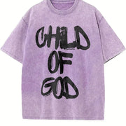 Child of God Graffiti Sleeveless Tank Vintage Washed T-Shirt in Purple