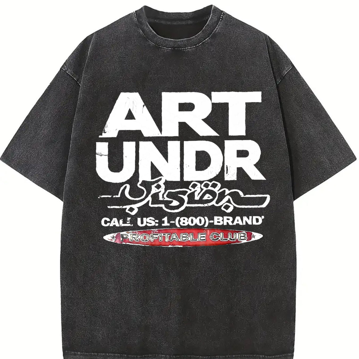Art Under Pressure Vintage Washed T-Shirt in Black