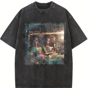 Glam Dolls in a Car Vintage Washed T-Shirt in Black