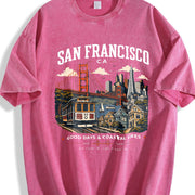 San Francisco Vintage Washed T-Shirt in Red