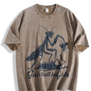 Girls Will Be Girls Vintage Washed T-Shirt in Brown