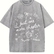 Just One More Chapter Vintage Washed T-Shirt in Gray