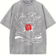 This Rose for an Angel Mother Vintage Washed T-Shirt in Gray