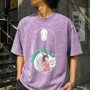 Spirited Away Studio Ghibli Hayao Miyazaki Studio Ghibli Vintage Washed T-Shirt in Purple