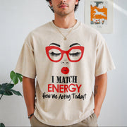 I Match Energy Vintage Washed T-Shirt in Beige