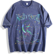 The Night Court Velaris City of Starlight vintage washed oversized T-shirt in Blue
