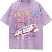 Please Stand Clear of the Doors Vintage Washed T-Shirt in Purple