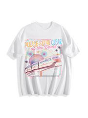 Retro Please Stand Clear of the Doors Cotton T-Shirt in White