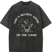 ® Gods Silliest Goose on the Loose 90s Vintage Washed T-Shirt in Black