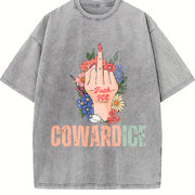 Cowardice Anti Ice Vintage Washed T-Shirt in Gray