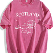 Scotland Countryside Scotland Grunge Vintage Washed T-Shirt in Red
