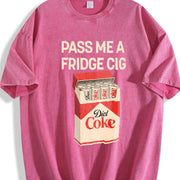Pass Me A Fridge Cig Diet Coke Lover Beverage Humor vintage washed oversized T-shirt in Red