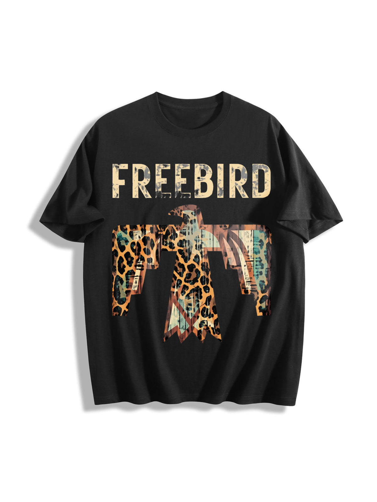 Free Bird Western Thunderbird Cotton T-Shirt in Black