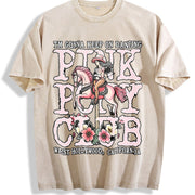 Pink Pony Club Sleeveless Tank Vintage Washed T-Shirt in Beige