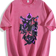 Retro Limited Sung Jin Woo Bellion - Solo Leveling Wash vintage washed oversized T-shirt in Red