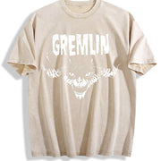 For Formal Urban Distressed Enthusiasts Vintage Washed T-Shirt in Beige