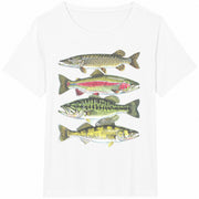 90s Fish Outdoor Fishing Cotton T-Shirt in White