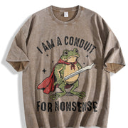 I Am a Conduit for Nonsense Vintage Washed T-Shirt in Brown