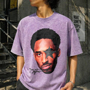 Kobe Bryant Portrait Vintage Washed T-Shirt in Purple