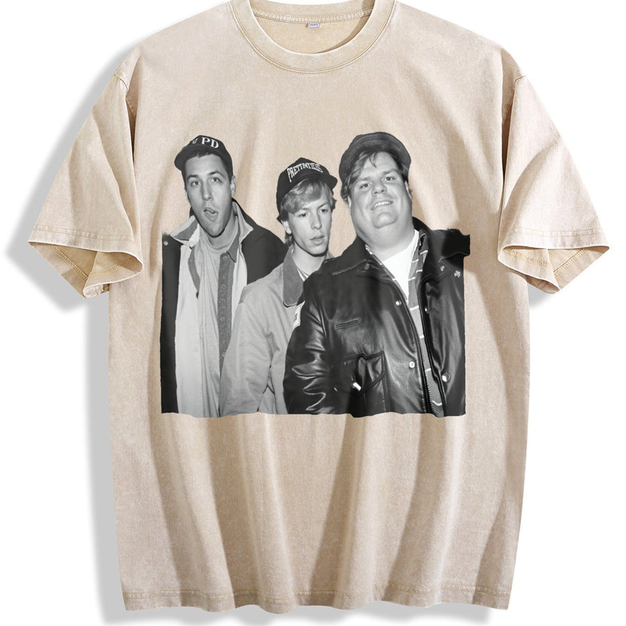 Adam Sandler Adam Sandler Movies Actors Man Shortsleeve vintage washed oversized T-shirt in Beige