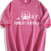 Forklift Certified Vintage Washed T-Shirt in Red