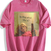 Is This What Life Is Glam Doll Vintage Washed T-Shirt in Red