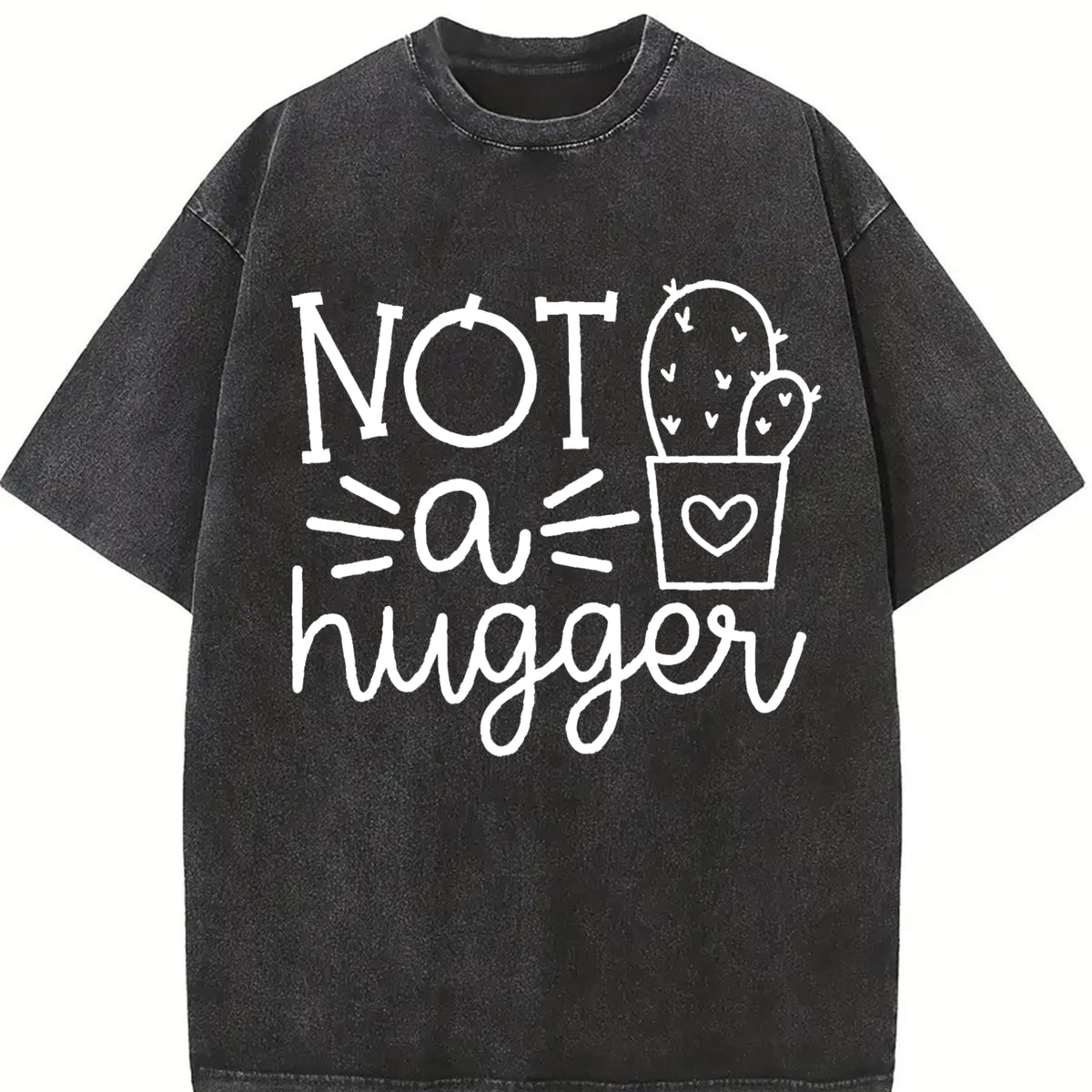 Not a Hugger Cactus Vintage Washed T-Shirt in Black