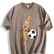 Otter Soccer Vintage Washed T-Shirt in Brown