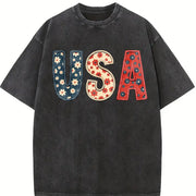 With a American Dream Vintage Washed T-Shirt in Black