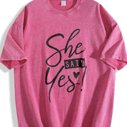 She Said Yes Engagement Bachelorette Party Bachelorette Vintage Washed T-Shirt in Red
