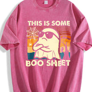 This Is Some Boo Sheet Ghost vintage washed oversized T-shirt in Red