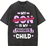 Mother-in-law's Favorite Daughter-in-law Vintage Washed T-Shirt in Black