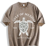 Gulf of Mexico Stay Salty & Resist Vintage Washed T-Shirt in Brown