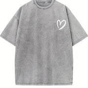 For Formal Urban Distressed Enthusiasts Vintage Washed T-Shirt in Gray