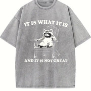 Squirrel Meme Wax Thick Vintage Washed T-Shirt in Gray