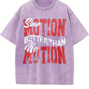 Motivational Quote and Shorts Set Vintage Washed T-Shirt in Purple