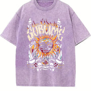 Sun vintage washed oversized T-shirt in Purple