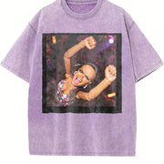Party Doll Dancing Vintage Washed T-Shirt in Purple