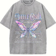 Little Osha Butterfly Quicksilver Callie Hart vintage washed oversized T-shirt in Gray