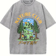 ZestLoop Batik Mountain & Nature Vintage Washed T-Shirt in Gray