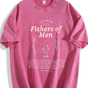 Fishers of Matthew 4:19 Jesus Vintage Washed T-Shirt in Red