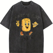 Tater Tot Club for Foodies Vintage Washed T-Shirt in Black