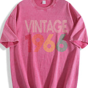 60th Birthday 1966 Vintage Washed T-Shirt in Red
