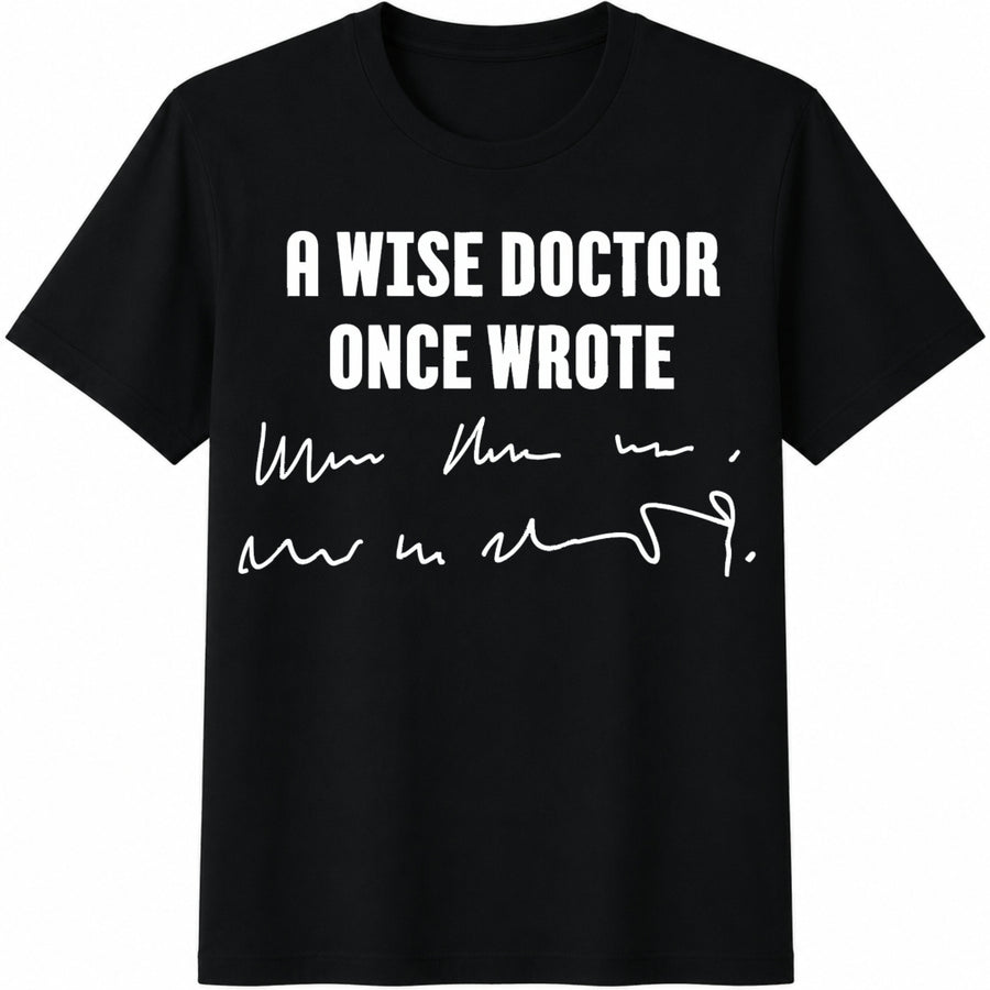 A Wise Doctor Once Wrote Cotton T-Shirt in Black