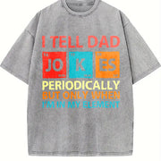I Tell Dad Jokes Fathers Day Vintage Washed T-Shirt in Gray
